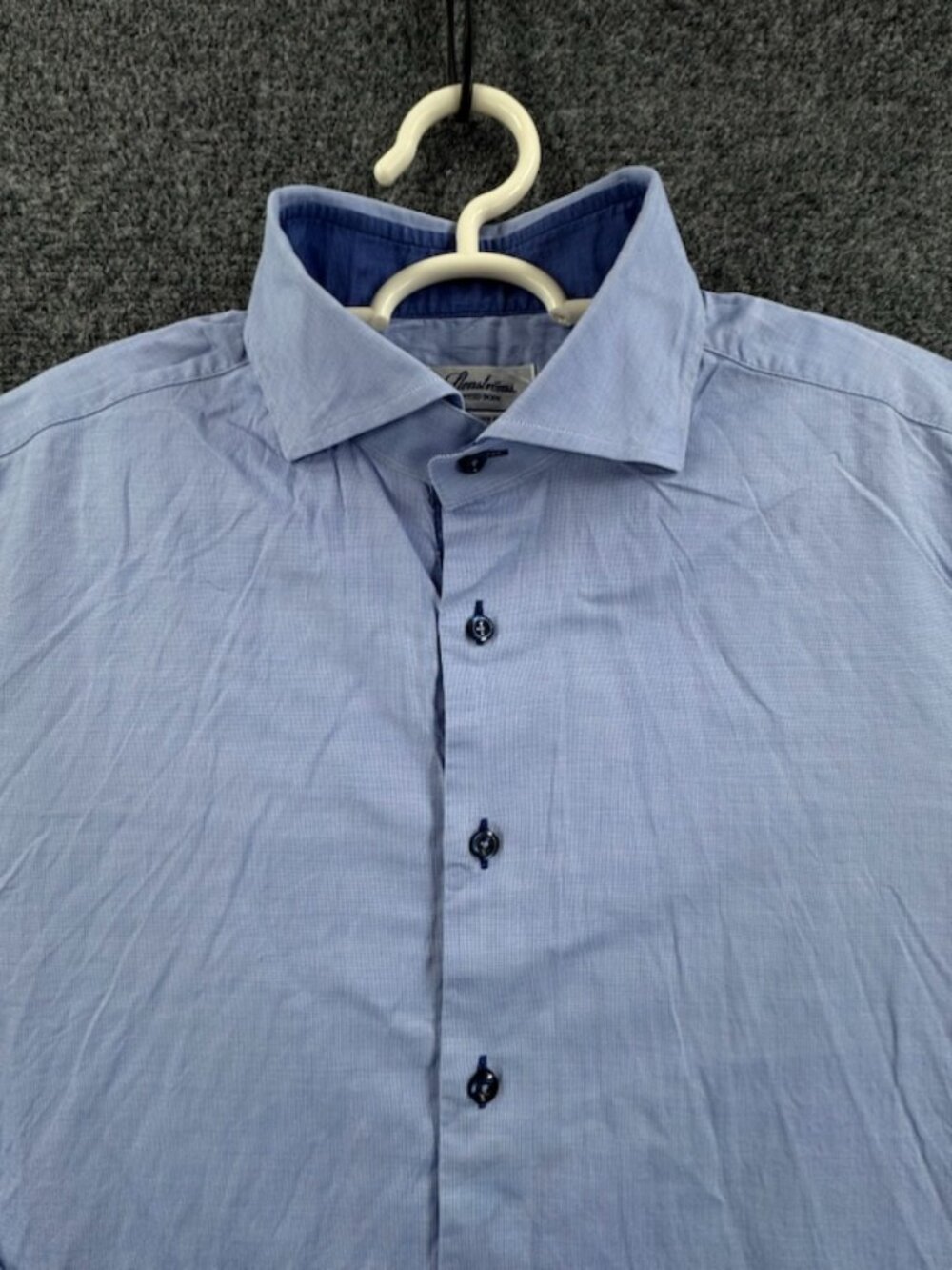Stenstroms Twofold Super Estonia 16 Cotton Fitted Body Blue Long Sleeve Men